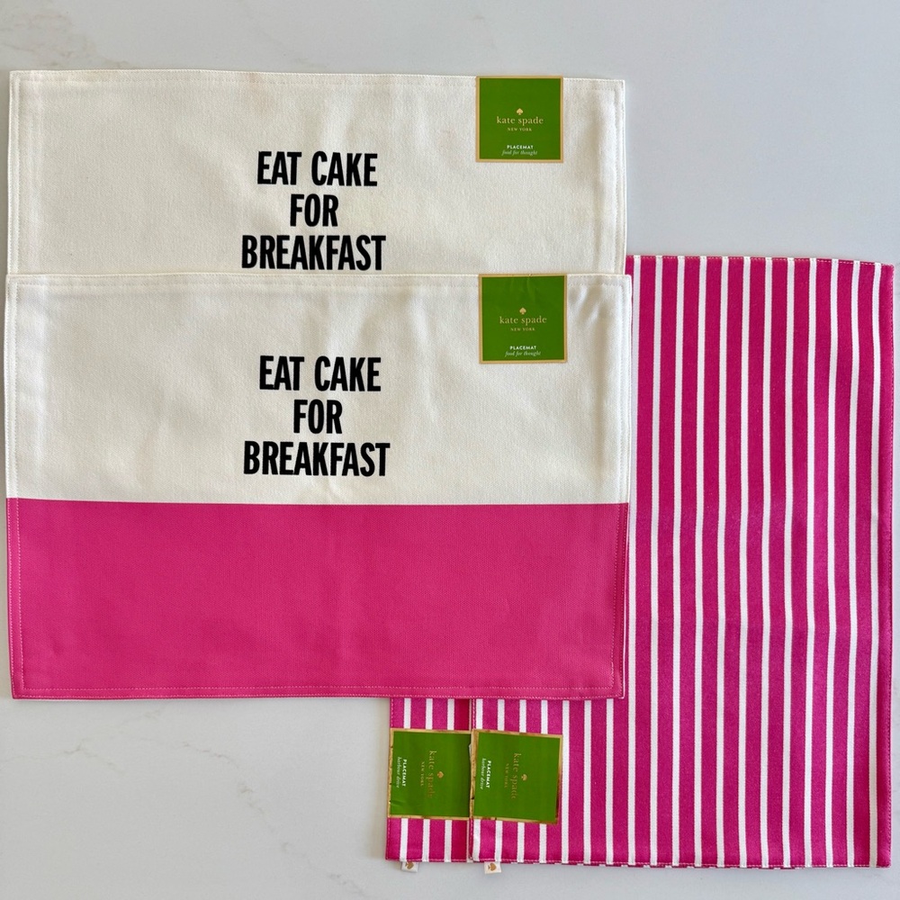 “kate spade” Bundle lot Eat Cake for Breakfast & Harbour Drive placemats - Picture 2 of 2